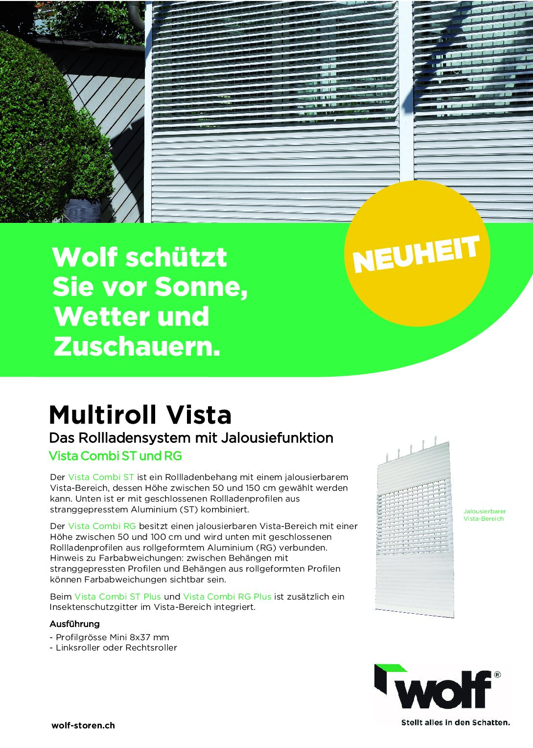 Flyer Multi Vista Rollladen
